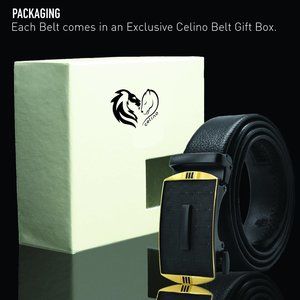 100% Leather Belt Adjustable Ratchet Slide Buckle